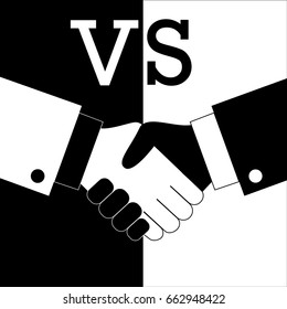 Emblem of contrast of handshake on a contrast background to print on a t-shirt and poster