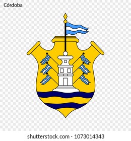 Emblem of Cordoba. City of Argentina. Vector illustration