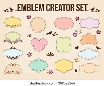 Emblem Creator Vector Set