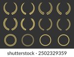 Emblem Crests logo element set. Heraldic logo, vintage laurel wreaths, Logo Design Elements