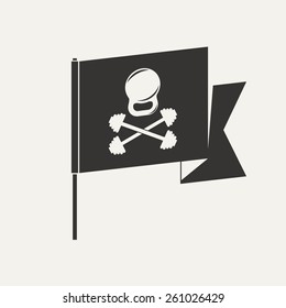 Emblem of the cross bars for fitness and gym. Vector illustration .