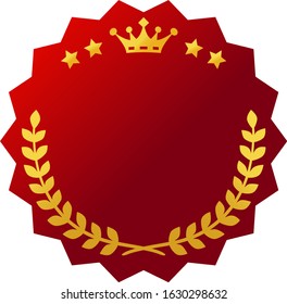 Emblem of a crown and laurels decoration with a white space
