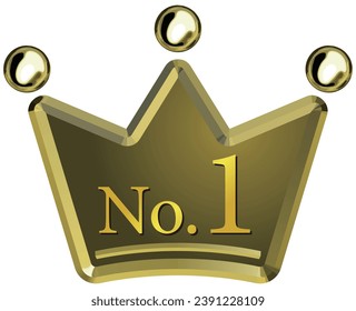 
Emblem of the crown No. 1 gold Vector illustration