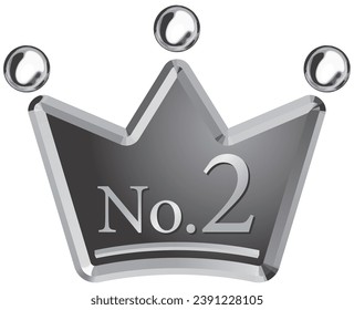 Emblem of the crown No. 2 silver Vector illustration