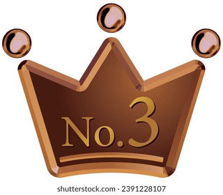 Emblem of the crown No. 3 Copper Vector illustration