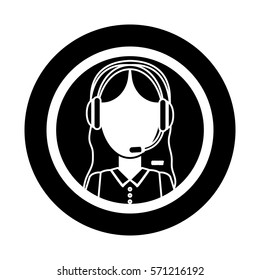 emblem customer support Icon image, vector illustration design