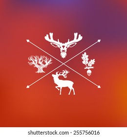 emblem with a deer and a tree