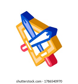 Emblem of Defender Icon Vector. Isometric Emblem of Defender sign. color isolated symbol illustration