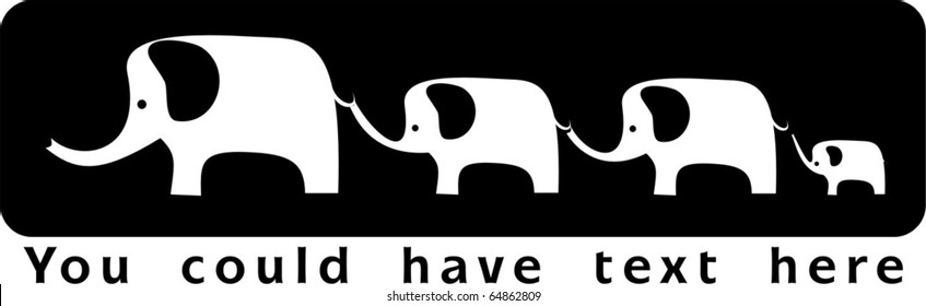 Emblem depicting a family of elephants