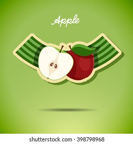 Emblem design with apple - stock vector illustration