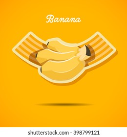 Emblem design with banana - stock vector illustration