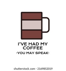 Emblem design with coffee mug and inscription against white background