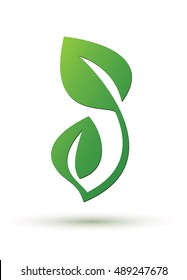 Emblem of design green leaf