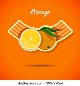 Emblem design with orange - stock vector illustration