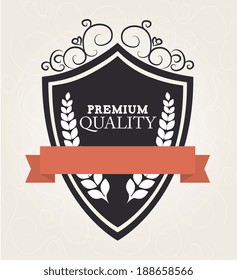 Emblem design over beige background, vector illustration