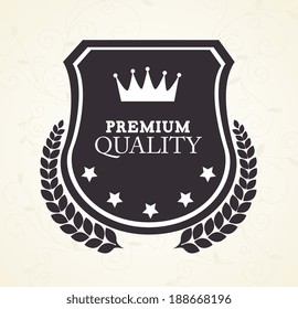 Emblem design over beige background, vector illustration