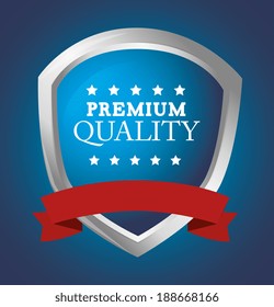 Emblem design over blue background, vector illustration