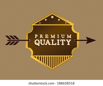 Emblem design over brown background, vector illustration