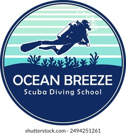 Emblem design a Scuba Diving illustration