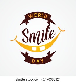 Emblem design World Smile Day vector In flat style. Letter vector World Smile Day for element design. Vector illustration EPS.8 EPS.10