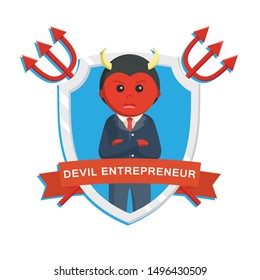 emblem of the devil businessman illustration