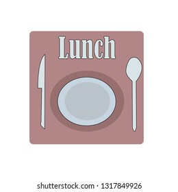 emblem dinner plate and Cutlery vector