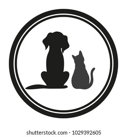 emblem of a dog and a cat on a white background