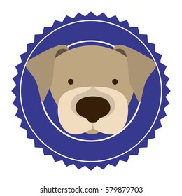 emblem dog hunter city icon, vector illustration