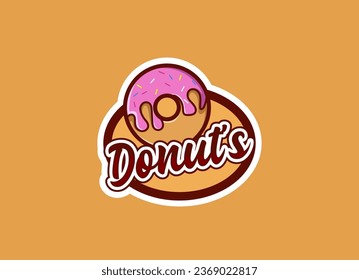 Emblem donuts diseño del logo de la pastelería