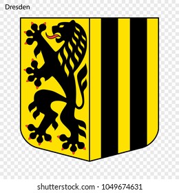 Emblem of Dresden. City of Germany. Vector illustration
