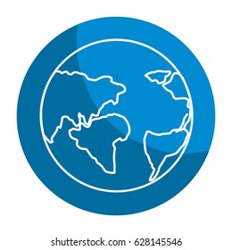 emblem earth planet with global geographys continents