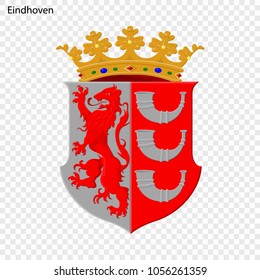 Emblem of Eindhoven. City of Netherlands. Vector illustration