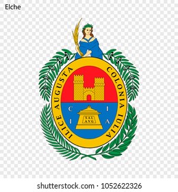 Emblem of Elche. City of Spain. Vector illustration