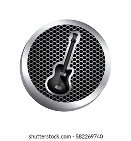 emblem electric guitar icon image, vector illustration
