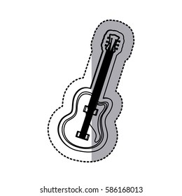 emblem electric guitar icon image, vector illustration