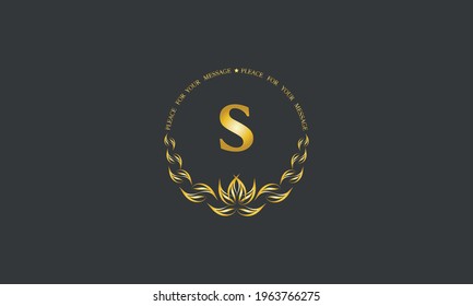 Emblem of an elegant refined monogram for heraldry of hotel, restaurant, business, presentation and much more. Vector logo illustration with letter S.