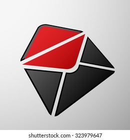 Emblem of the envelope. Stock vector illustration.