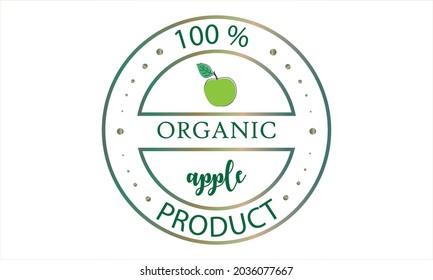 Das Emblem eines umweltfreundlichen Produktes sind Äpfel. Vegetarisches Essen, Logo für frische Produkte.