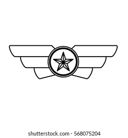 Emblem figure showing military rank, image vector illustration