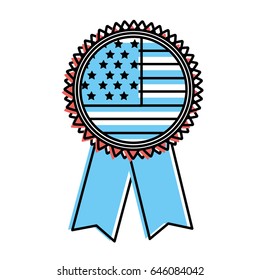 emblem with flag of usa inside