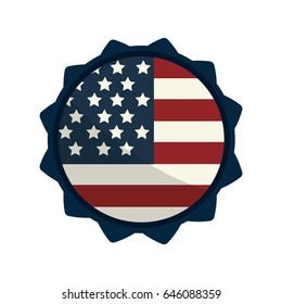 emblem with flag of usa inside