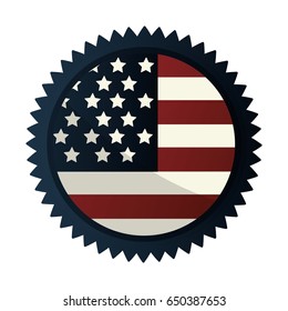 emblem with flag of usa inside