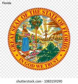 Emblem of Florida, state of USA. Vector illustration