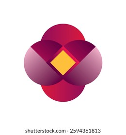Emblem flower with 4 petals stylization