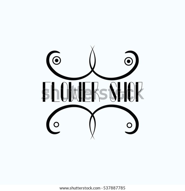 Emblem for flower shop. Abstract ethnic\
decoration, bo ho retro, elegance illustration. Greeting,\
decoration, floral, swirls vector. Vector floral\
logo.