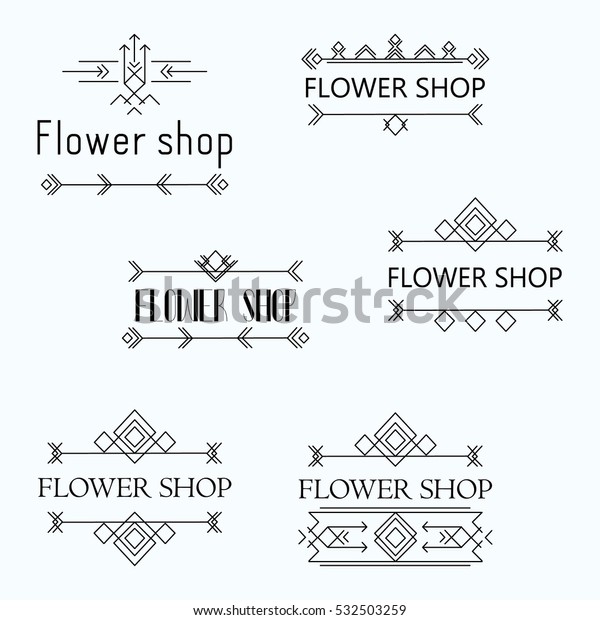 花屋の紋章 ベクター画像花柄のロゴ ベクターイラスト オルネートビンテージエレメントデザイン のベクター画像素材 ロイヤリティフリー