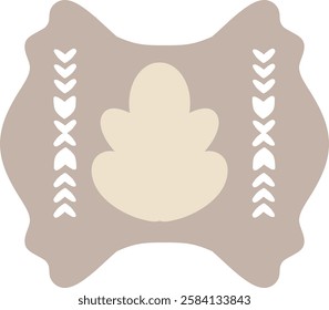 Emblem With Folk Style Ornament Vector Illustration