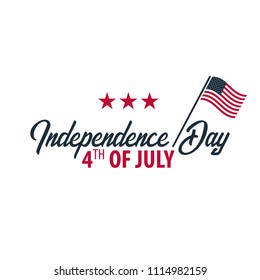 Emblem of Fourth of July. 4th of July. Independence Day of the USA. Vector illustration