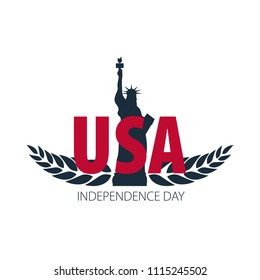 Emblem of Fourth of July. 4th of July. Independence Day of the USA. Vector illustration