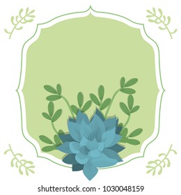 Emblem frame with desert plants